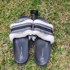 INC Faux Fur Slippers